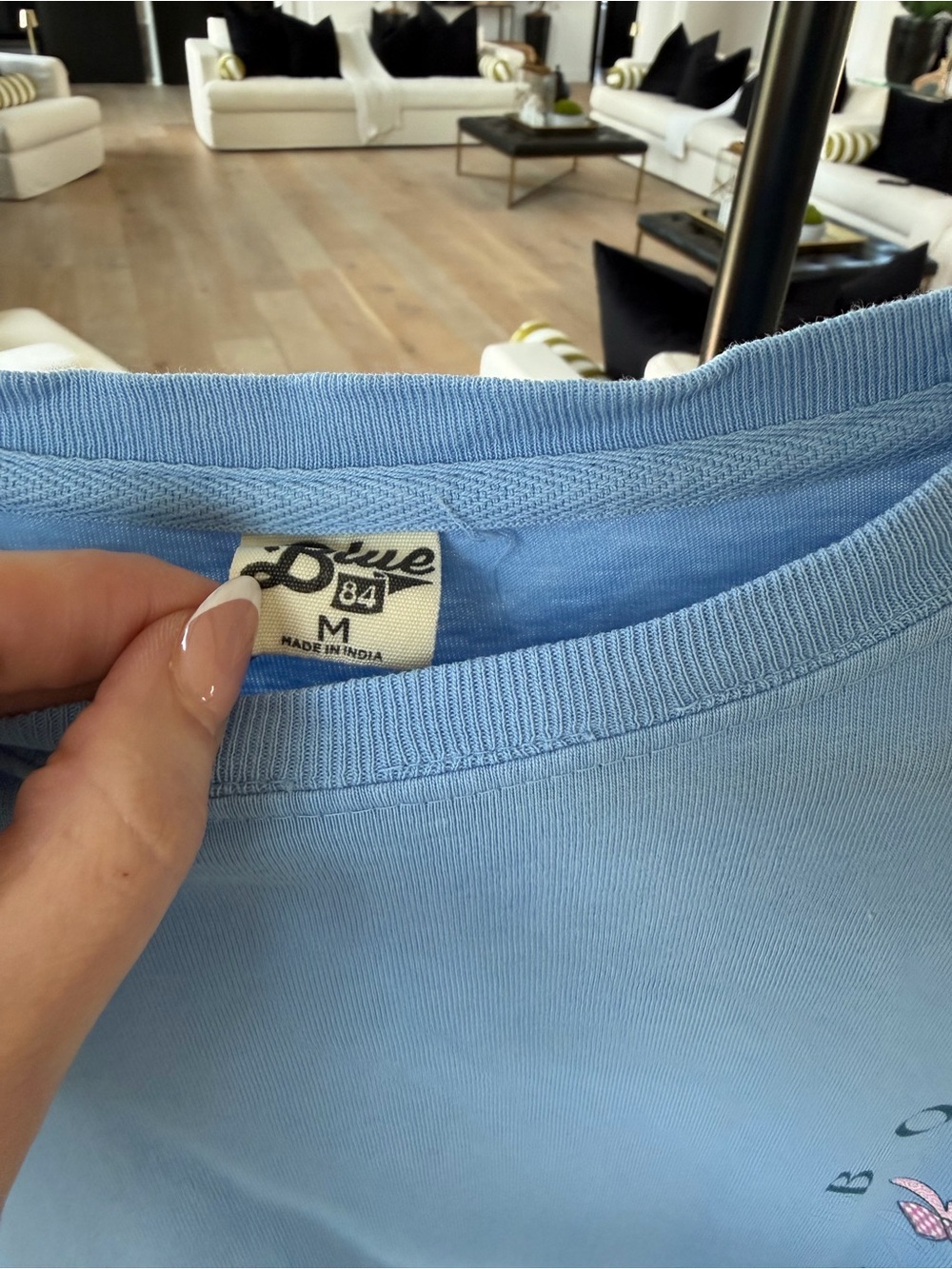 Light Blue Boston Massachusetts Graphic Long-Sleeve Tee - Picture 2 of 4